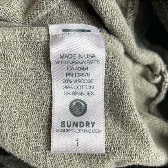 Sundry | Camo Boatneck Slub Knit Sweatshirt, size 1 (small) - Picture 5 of 11